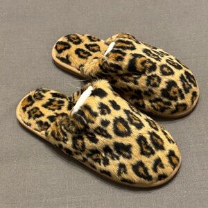 Jcrew Leopard Print Faux Fur Women's Slippers